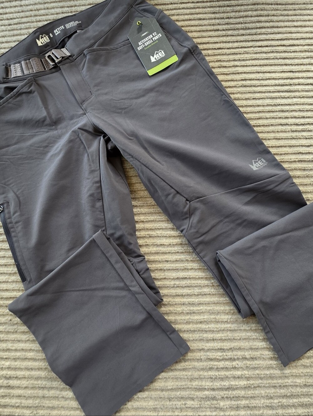 NWT REI Co-op Activator Pants Women's 8 Petite Gray Weather-Resistant Hiking